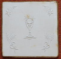 Embroidered White Chalice Pall